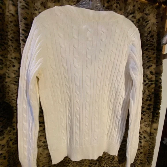Yr END SALE‼️“CHAPS” Ivory V-Neck in 100% Cotton. Another Primary Piece Sz L. - Picture 5 of 7